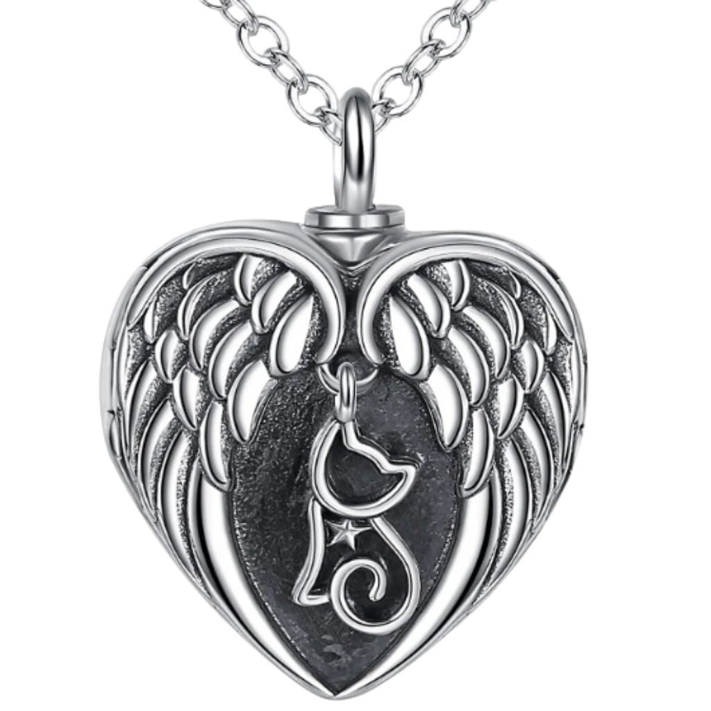 Angel Kitty Cremation Locket