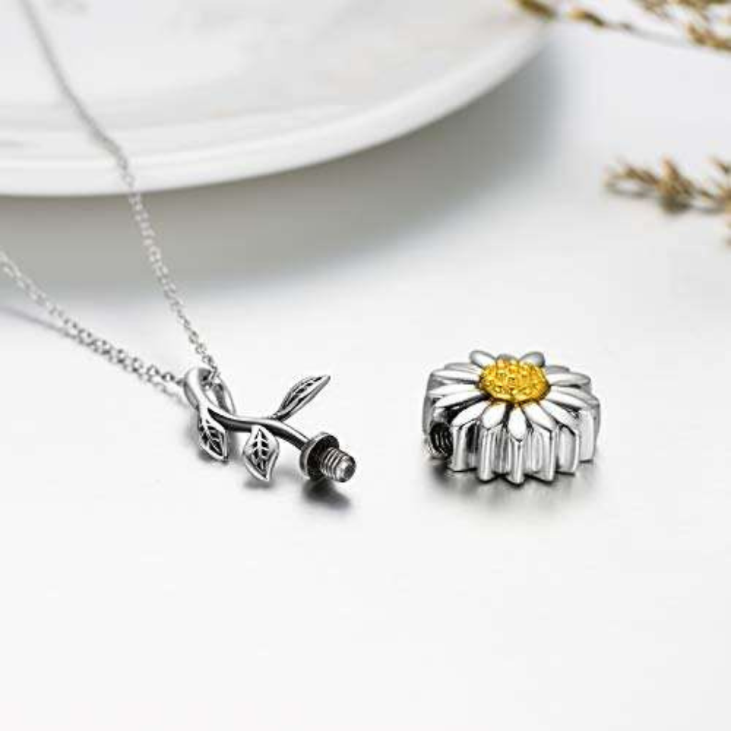 Sunny Sunflower Cremation Necklace