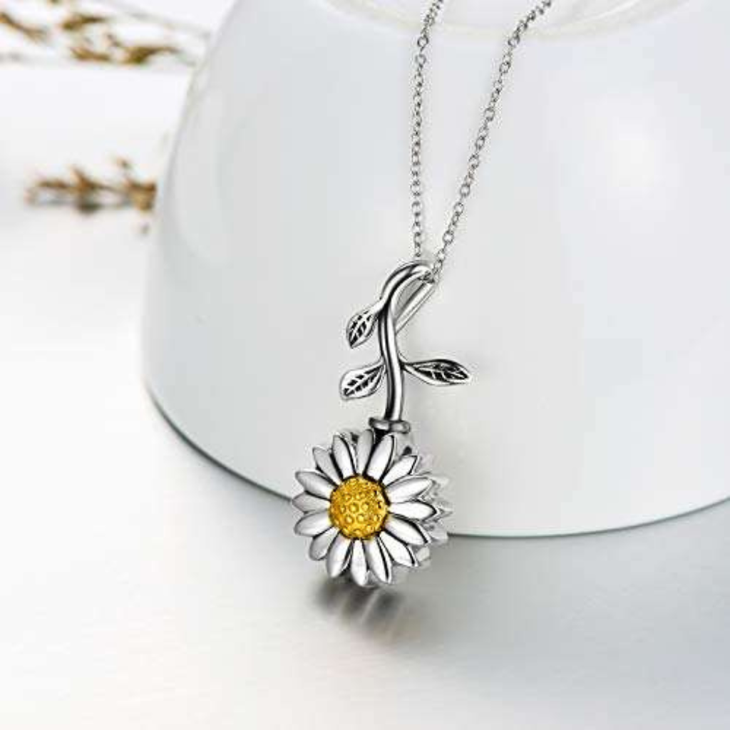Sunny Sunflower Cremation Necklace