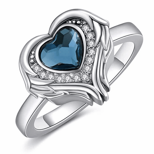 Azure Heart Cremation Ring