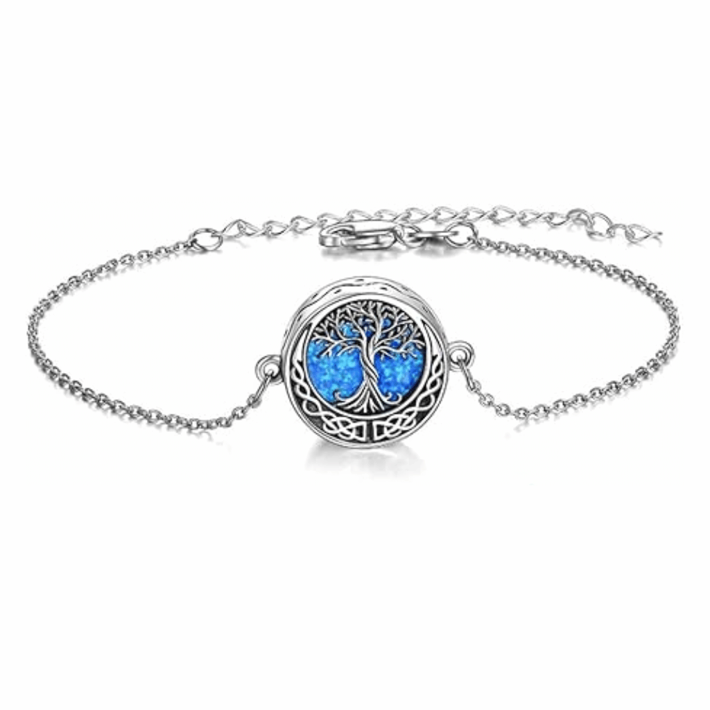 Azure Tree Of Life Cremation Bracelet