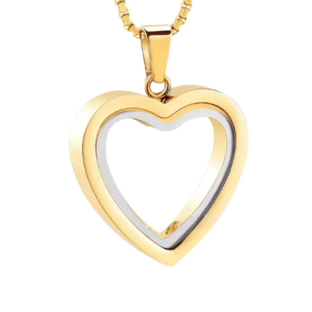 Gold Heart Glass Cremation Pendant