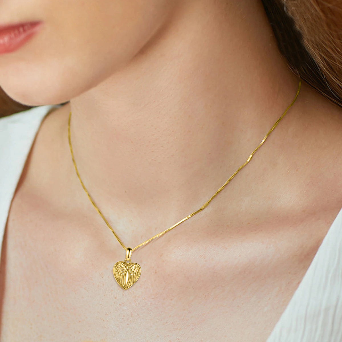 Heart Of An Angel Gold Vermeil Cremation Necklace