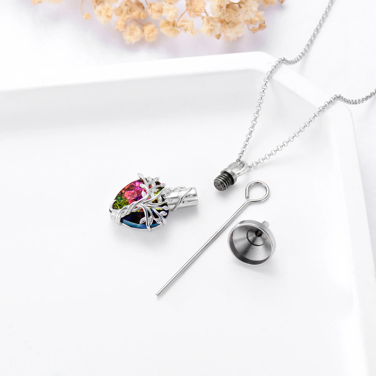 Iridescent Bloom Cremation Pendant
