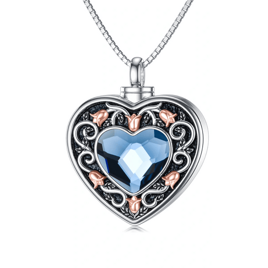 Ocean's Heart Cremation Necklace