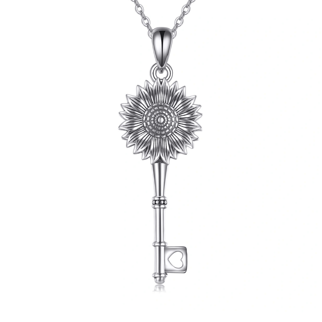 Sunflower Key Cremation Necklace