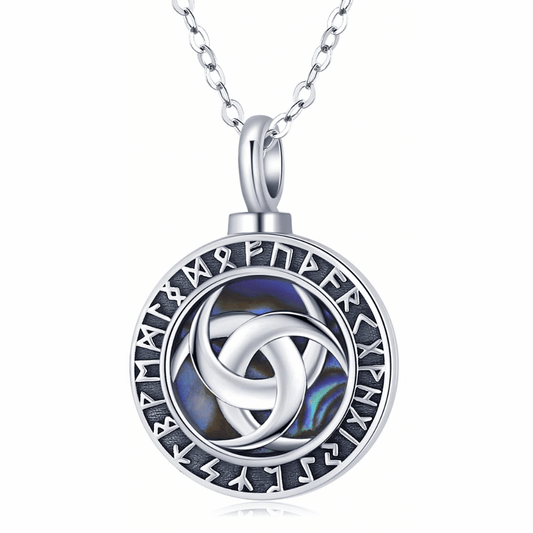 Tri Moon Runic Cremation Necklace