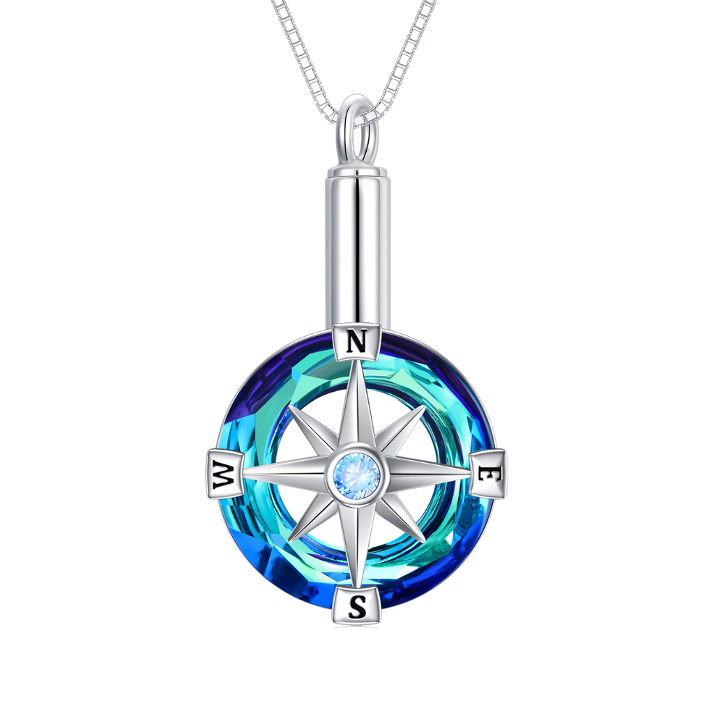 Compass Clarity Cremation Necklace