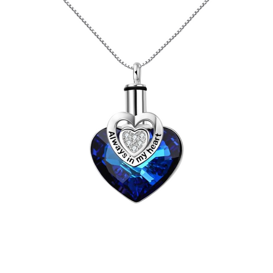 Heart Of Sapphire Cremation Pendant