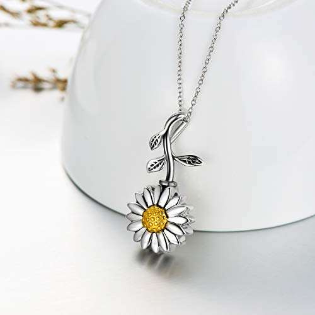 Serene Sunflower Cremation Necklace